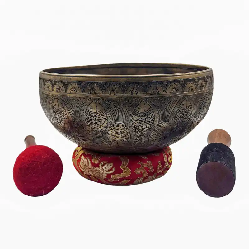Bol chantant Jambati en métal bronze sept