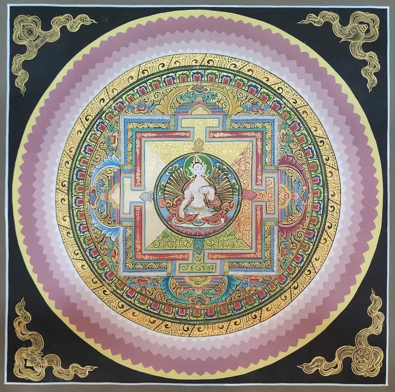 Thangka de Tara Blanche sur Toile de Coton