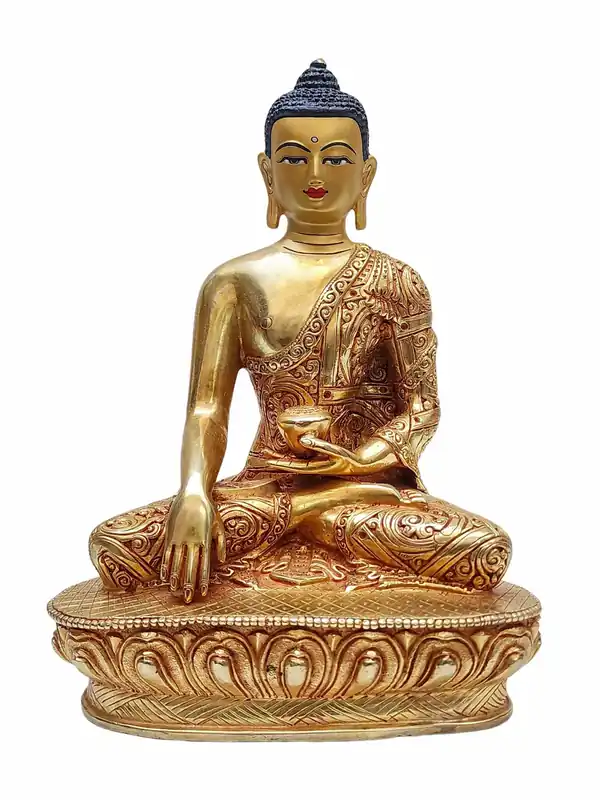 Statue en cuivre doré de Shakyamuni Bouddha – 22 cm
