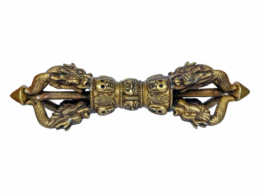 Dorje Vajra en laiton, symbole rituel bouddhiste