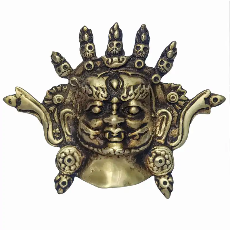 Masque en laiton de Bhairav pour la pratique spirituelle