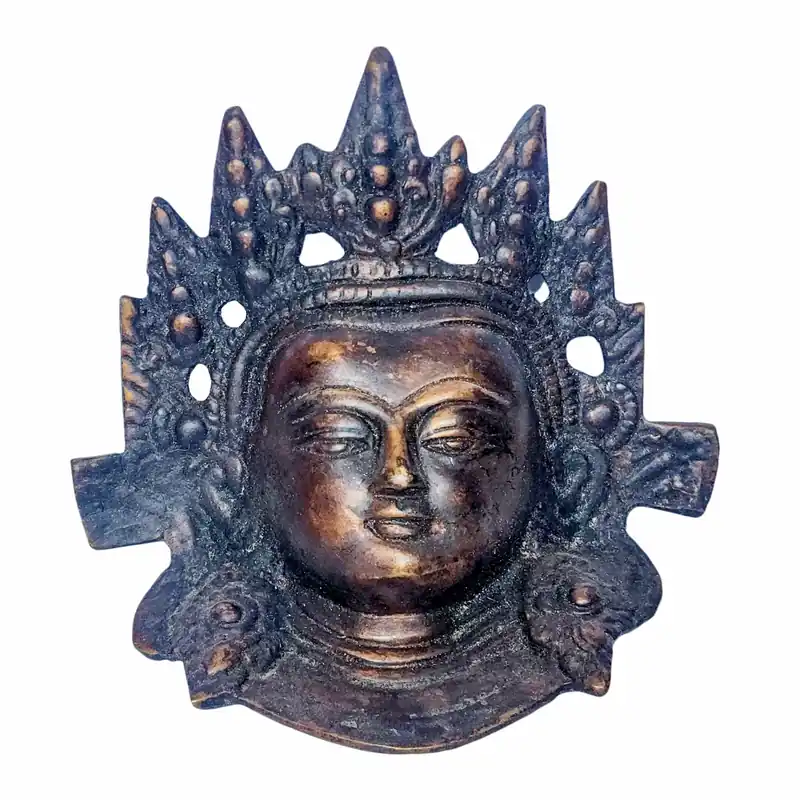 Masque de Bouddha en laiton pour la pratique rituelle
