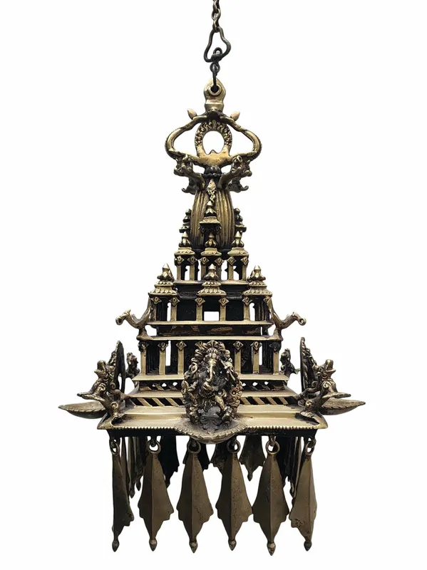 Brûleur d’Encens en Cuivre de Ganesh du Temple de Krishna