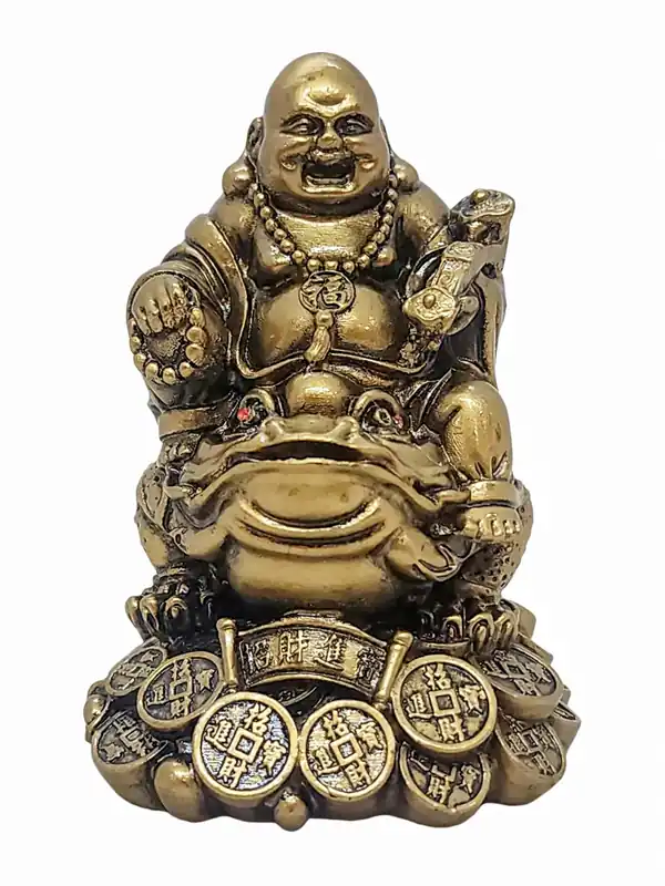 Statue miniature de Bouddha rieur en résine