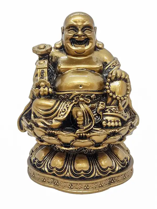 Miniature statue en résine du Bouddha rieur