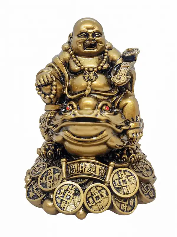Miniature statue en résine du Bouddha rieur