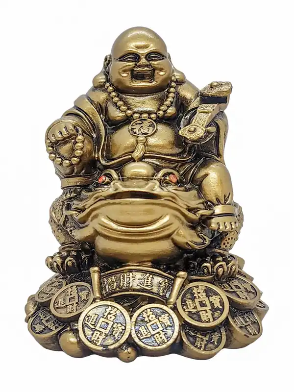 Miniature statue en résine du Bouddha rieur