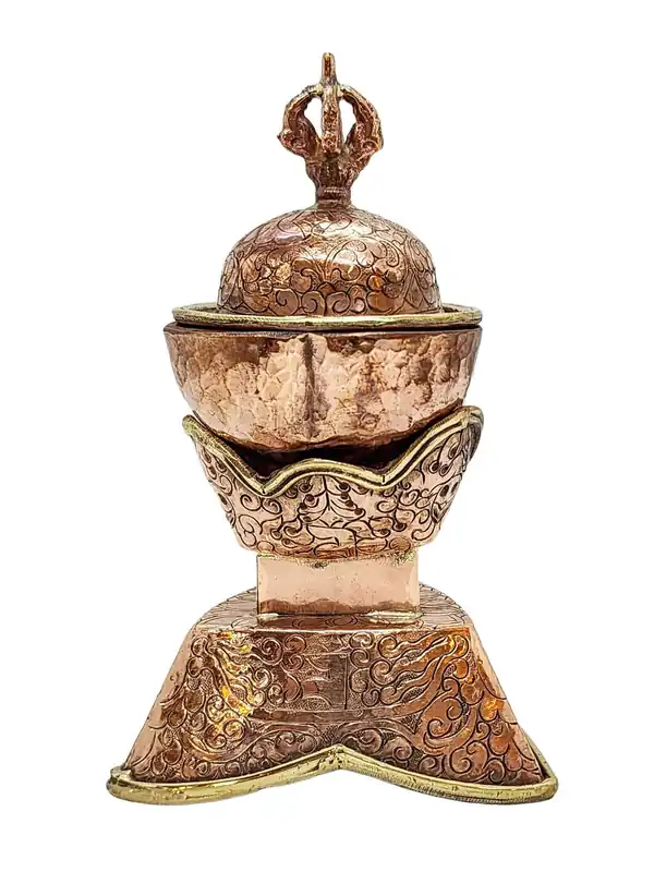 Kapala en cuivre pour les offrandes spirituelles