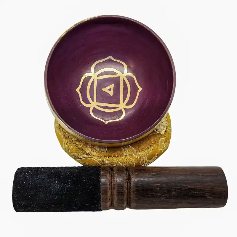 Bol chantant tibétain en bronze à sept métaux