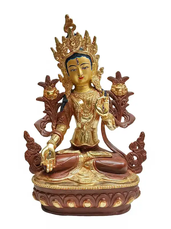 Statue tibétaine de la Tara Blanche de 33 cm