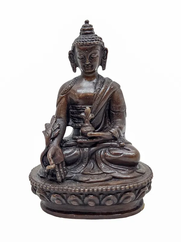 Statue en cuivre du Bouddha Médecine pour l’énergie de guérison
