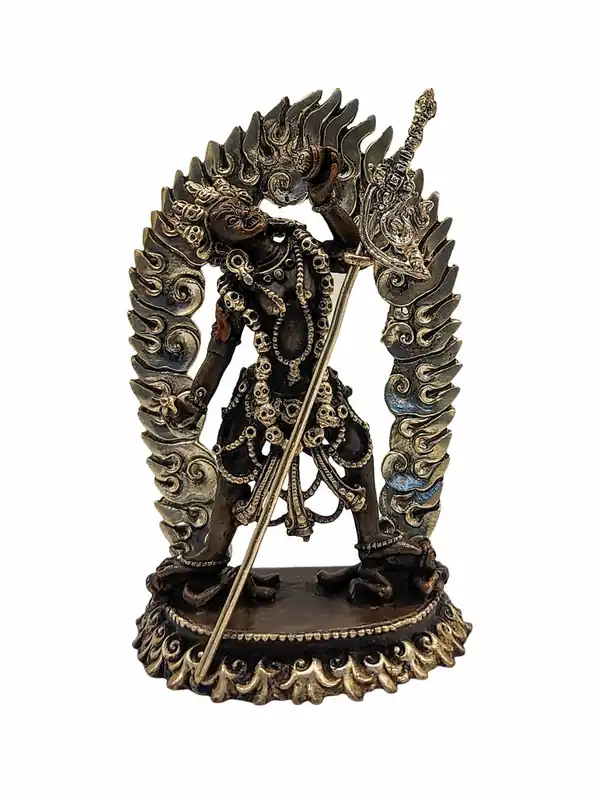 Statue de Vajrayogini en cuivre radiant et plaqué argent