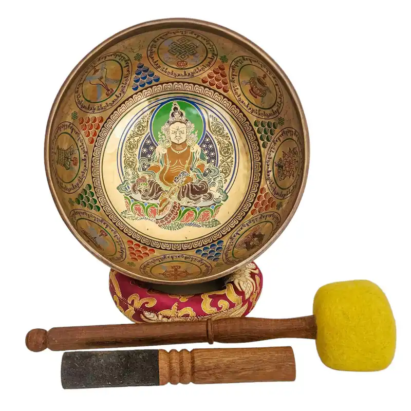 Bol chantant sculpté de Jambhala jaune