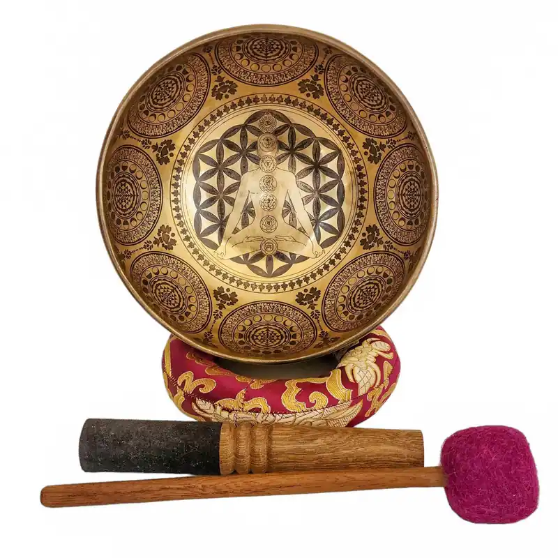 Bol chantant bouddhiste avec motif complexe de samadhi