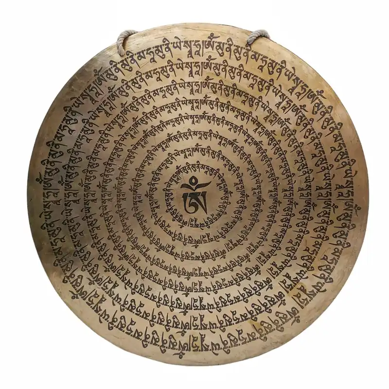 Gong de guérison en bronze du Népal – 42 cm, instrument sonore résonnant pour l’équilibre spirituel
