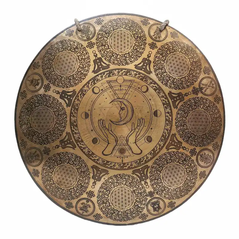 Gong tibétain sacré en bronze – 45 cm de profondeur résonnante pour l’harmonie intérieure