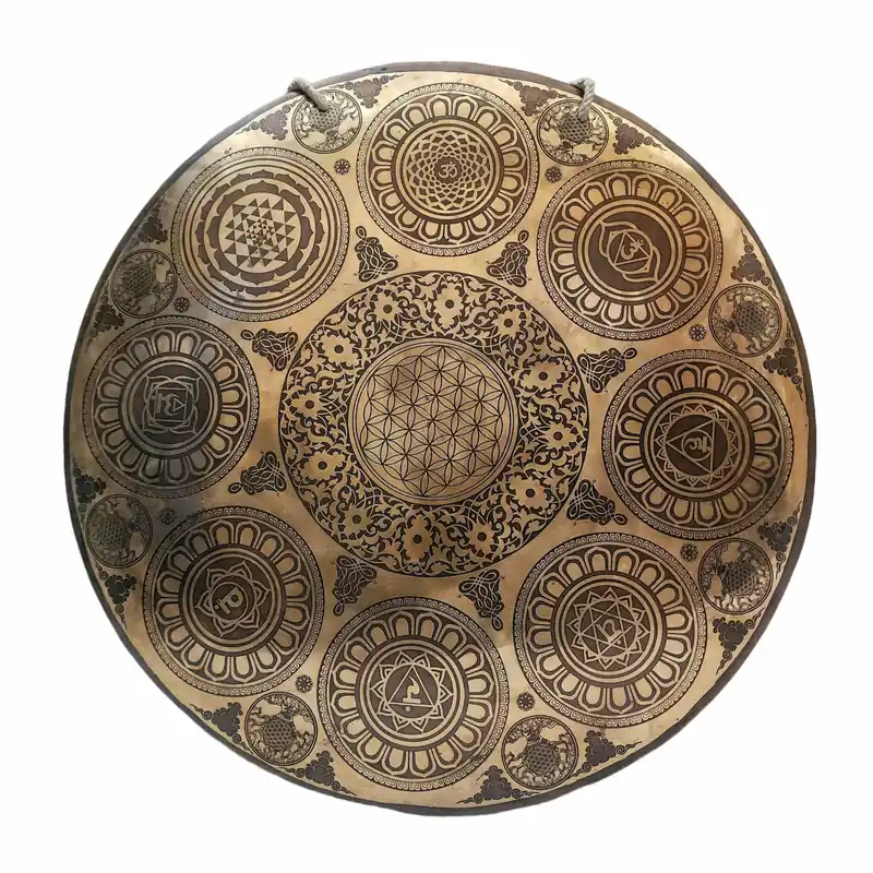 Gong plat émaillé de mandala