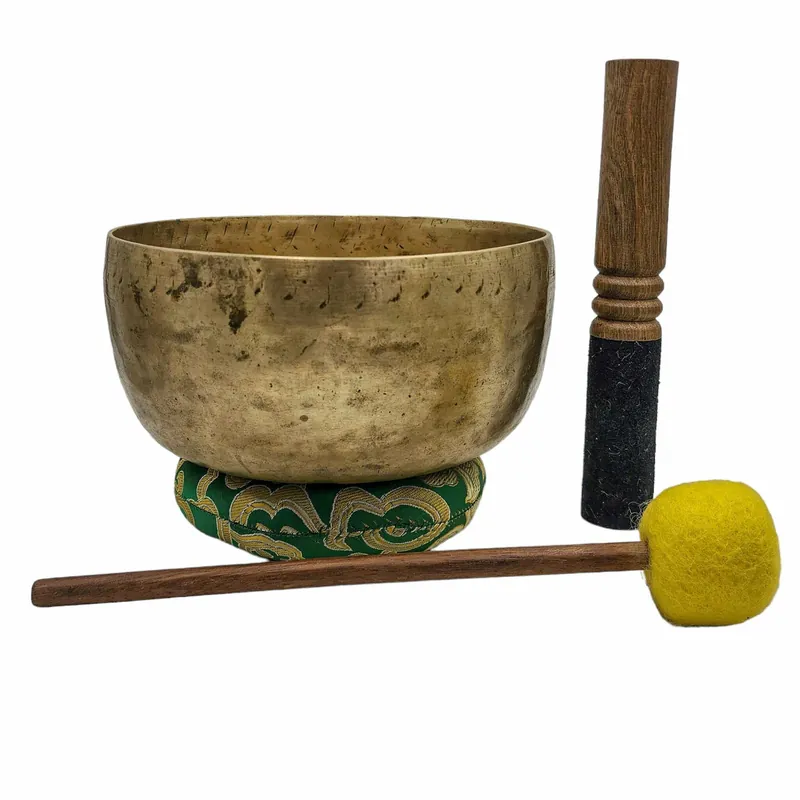 Bol chantant bouddhiste à finition antique