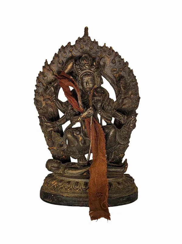 Statue antique en cuivre de la Bouddha Bhadrakali
