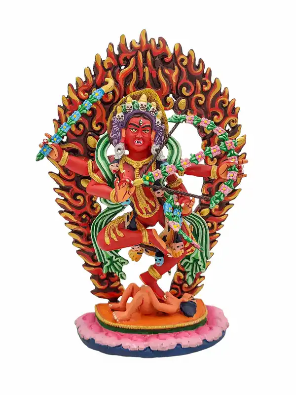 Statue en cuivre façonnée à la main – Énergie divine féminine dans le bouddhisme vajrayāna
