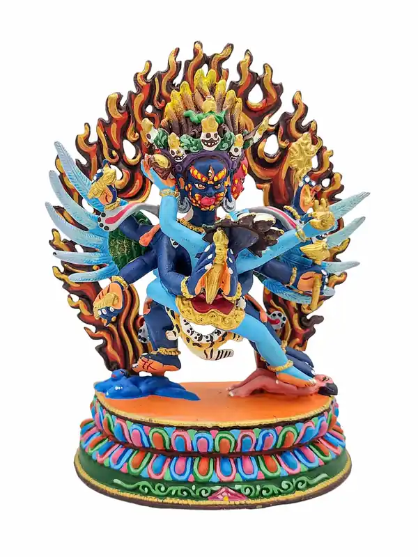 Statue bouddhiste Vajrakilaya en cuivre façonné à la main – 15 cm Pouvoir de Protection