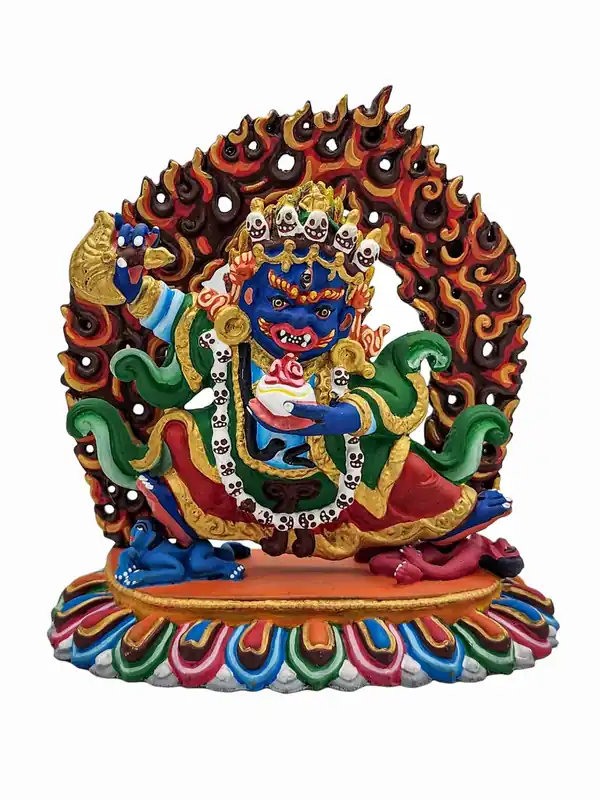 Statue en cuivre de Mahakala à deux bras, Kajupa