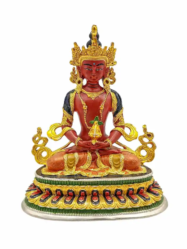 Statue miniature en cuivre d’Aparimita avec finition plaquée or