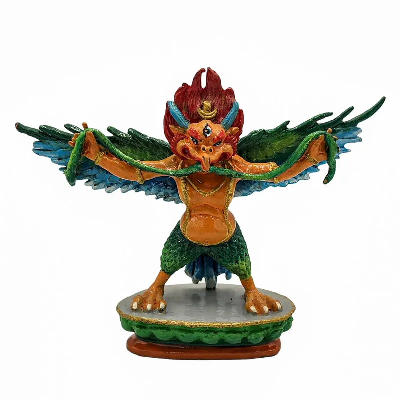 Statue miniature authentique en cuivre de Garuda – Un symbole de protection spirituelle et de sagesse