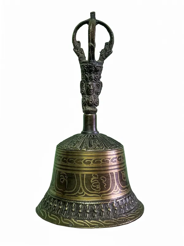 Cloche en métal Vajrayana pour la méditation