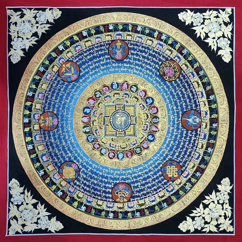 Thangka du Mandala du Mantra Om Mani Padme Hum