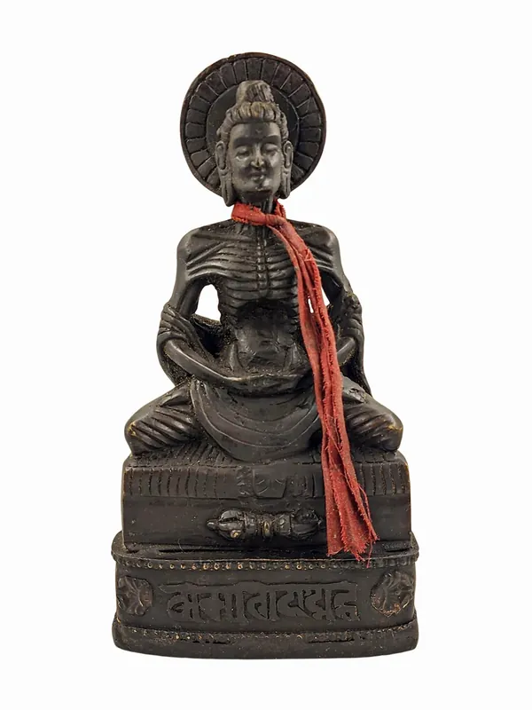 Statue de Bouddha en cuivre ancien en jeûne – 17,5 cm