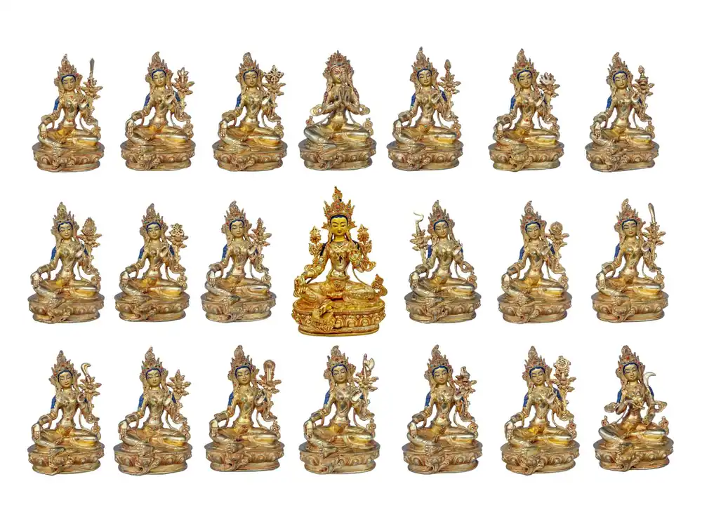 Ensemble de statues de Tara en cuivre 21 – Compassion et Protection