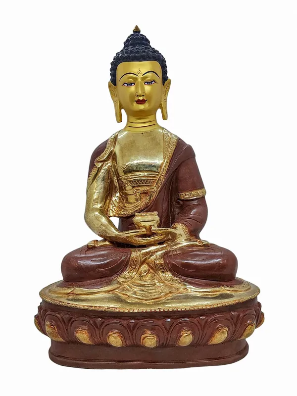 Statue en cuivre d’Amitabha Bouddha avec dorure – L’incarnation de la compassion