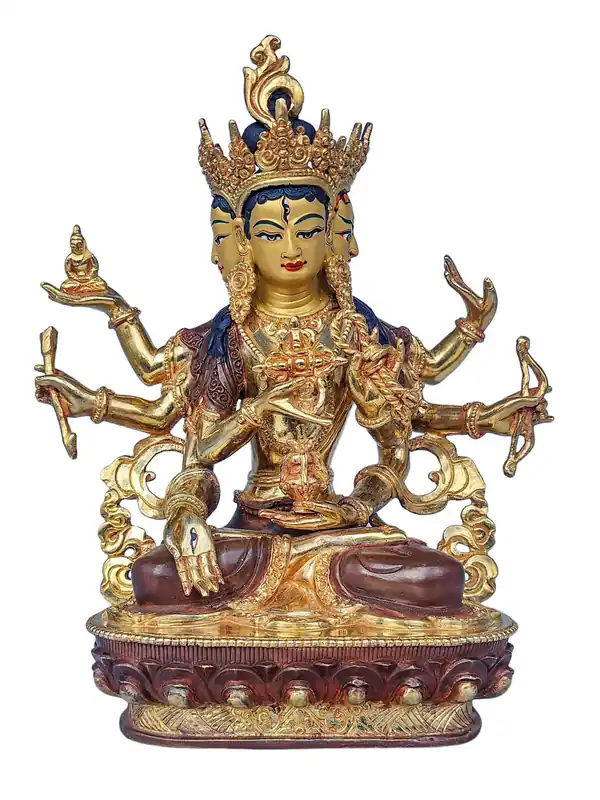 Statue en cuivre de Namgyalma avec dorure – Embrasser la richesse spirituelle et la compassion