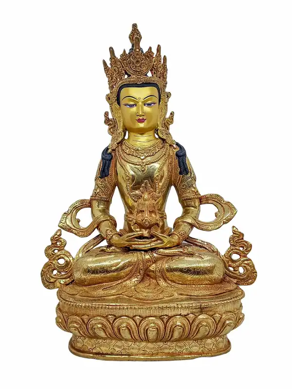 Statue en cuivre d’Aparimita avec revêtement en or
