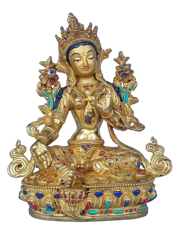 Statue de Shyamatara bouddhiste himalayenne – Un symbole de sagesse, d’action et de sérénité