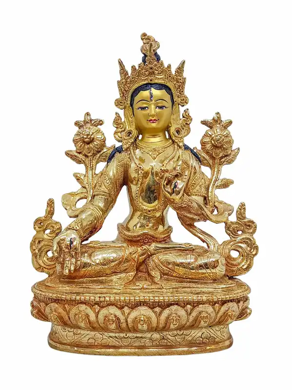 Statue de Tara Blanche en cuivre fabriquée à la main – Incarnation de la compassion et de la guérison