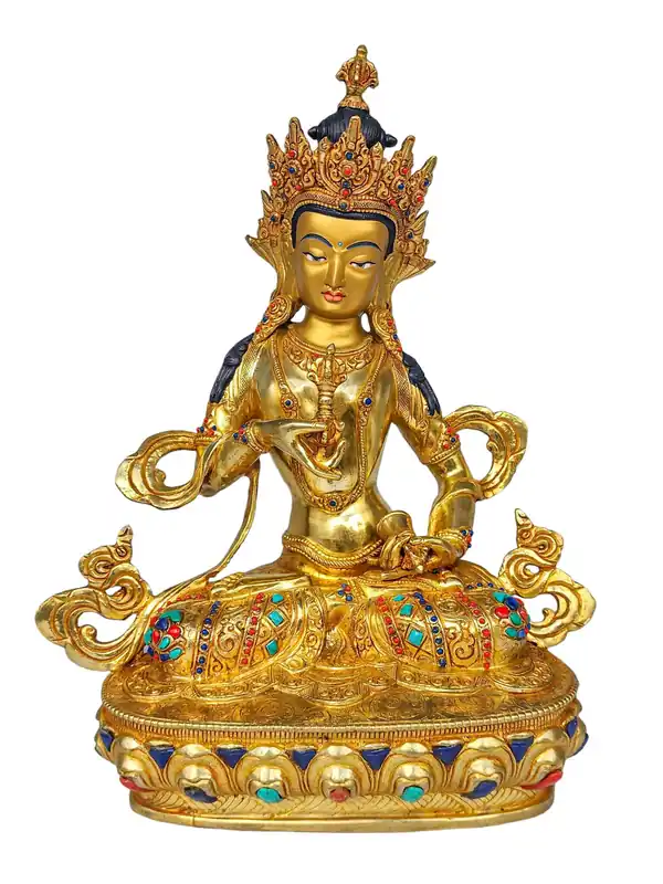 Sculpture de Vajrasattva traditionnelle faite à la main pour la purification spirituelle et l’illumination