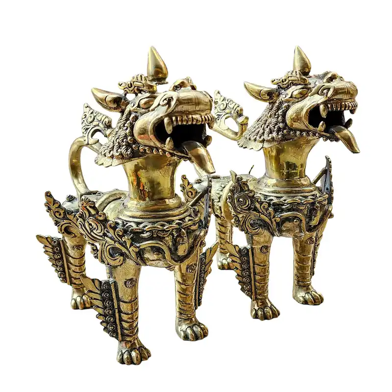Gardiens de temple en laiton – 27 cm, 5,26 kg