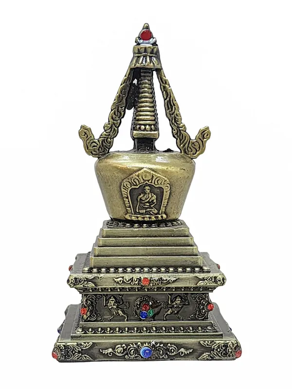 Sculpture de Stupa Bouddhiste – Art Métallique Fait Main du Népal