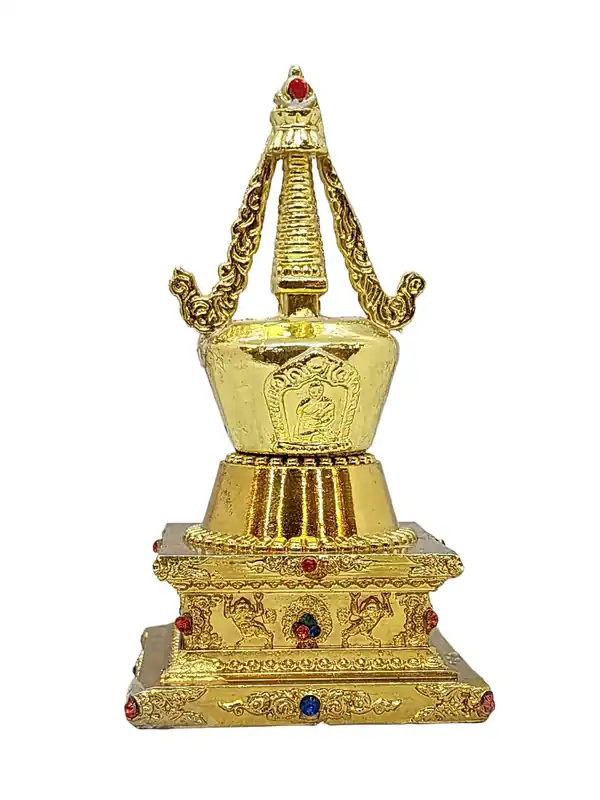 Statue du Stupa d’Éveil en Métal Mixte