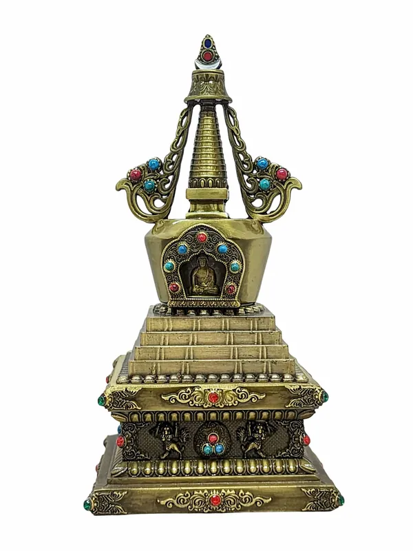 Sculpture en pierre stupa du Vajrayana