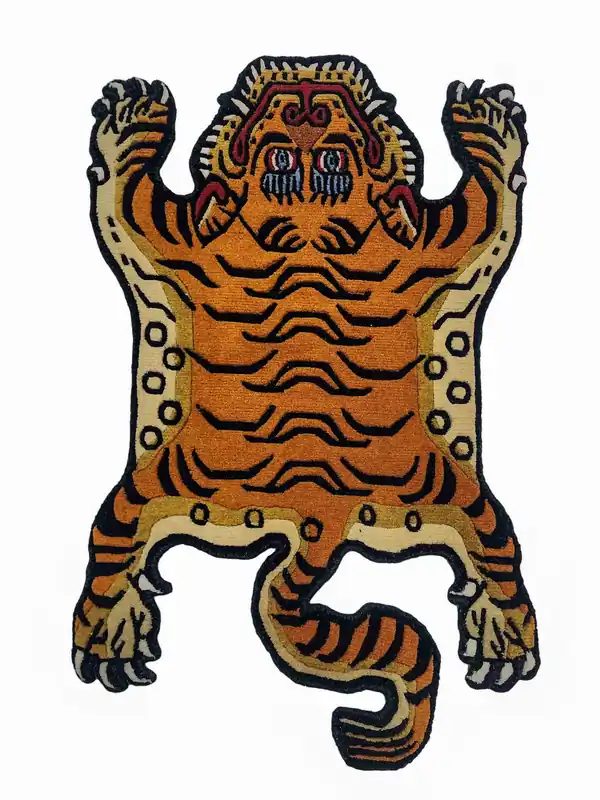 Tapis en laine à motif de tigre du Népal