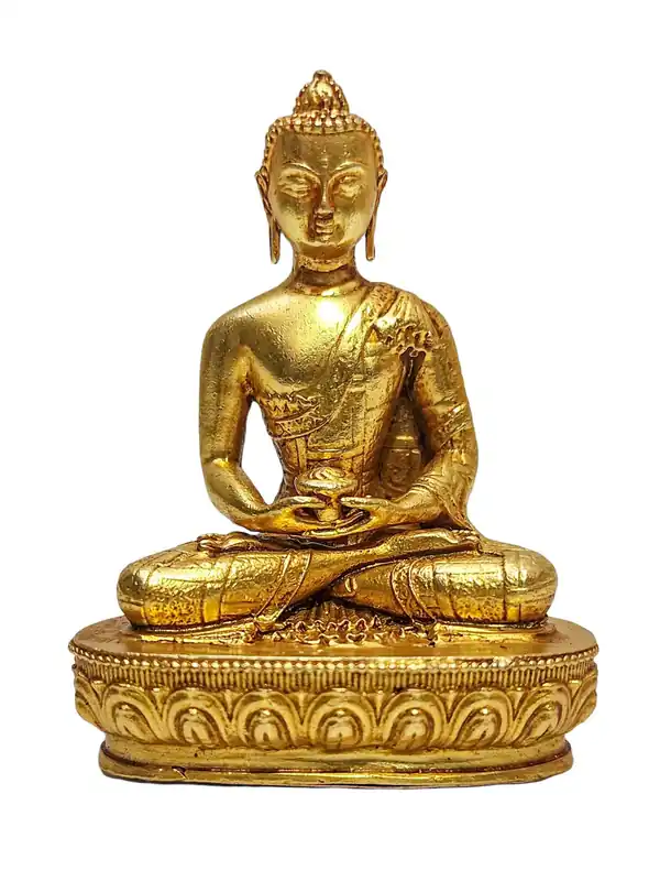 Statue en cuivre doré du Bouddha Amitabha
