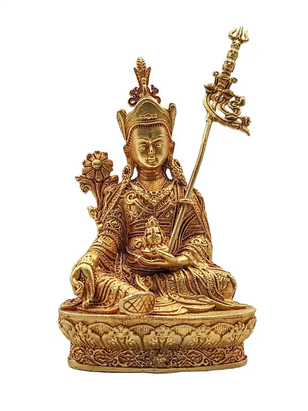 Statue de 10 cm de Padmasambhava avec dorure