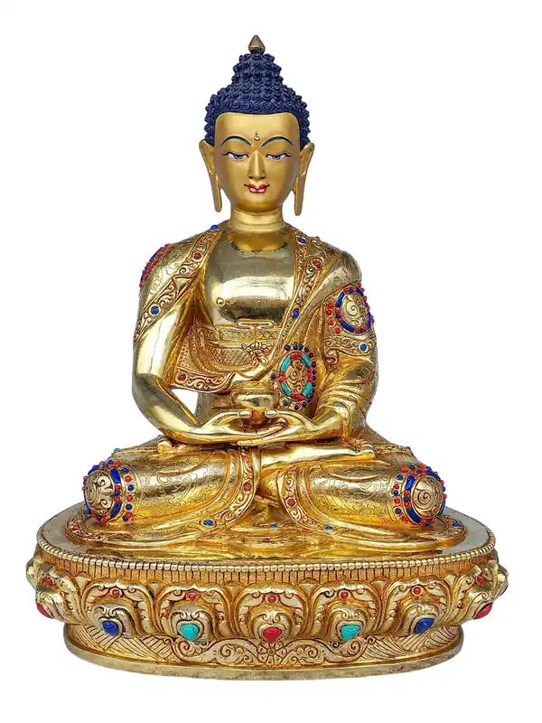 Statue d’Amitabha en cuivre doré