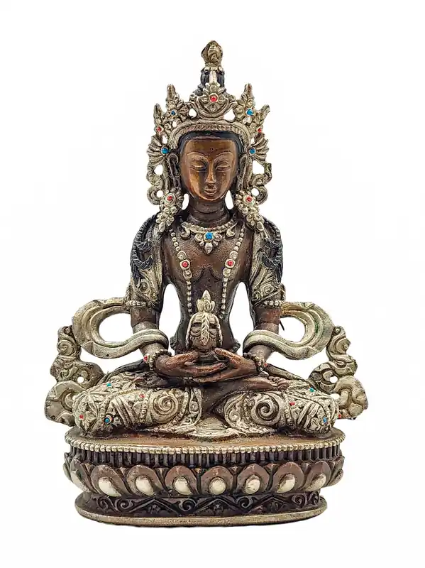 Statue bouddhiste en cuivre d’Aparimita – 14 cm