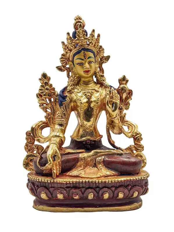 Statue de Bouddha Tara Blanche en cuivre de 13.5 cm