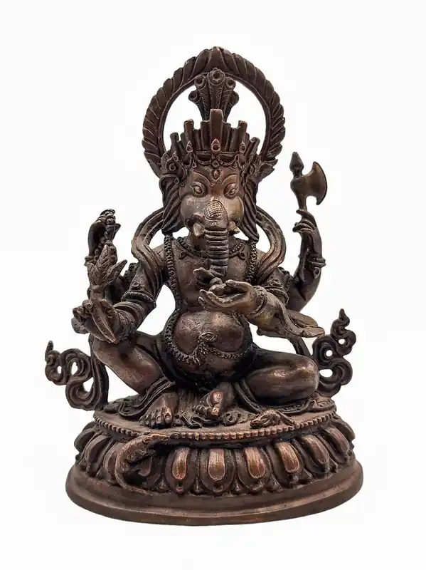 Statue en cuivre de Ganapati faite à la main