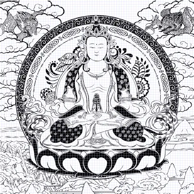 Dessin du Mandala Aparamita